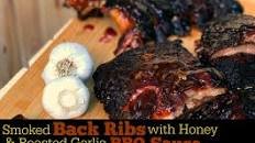 Smoked Back Ribs with Honey & Roasted Garlic BBQ Sauce