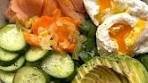 Smoked Salmon Bowl - chopped spinach - smoked salmon ...