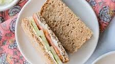 Smoked Salmon, Herb Cream Cheese & Cucumber Sandwich