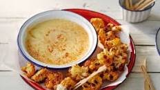 Smoky campfire cauliflower fondue