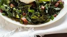 Spiced Collard Greens with Bacon and Eggs