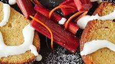 Spiced condensed milk cake with roast rhubarb recipe