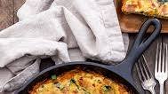 Spinach, Bacon, Cheese Quiche with Sweet Potato Crust