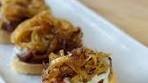 Steak & onion crostini with creamy blue cheese sauce! The ...
