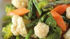 Steamed Vegetables with Sesame-Chile Oil