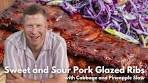 Sticky Pineapple Glazed Ribs with Tropical Slaw