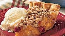 Streusel Peach Melba Pie