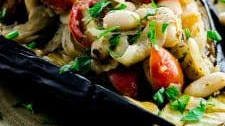 Stuffed Eggplant with Fennel and White Beans