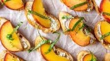 Summer Peach and Goat Cheese Crostini