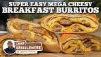 Super Easy Mega Cheesy Breakfast Burritos on the ...