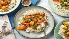 Sweet and Sour Chicken with Pineapple and Peppers over Jasmine Rice
