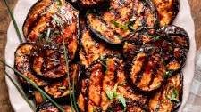 Tender Grilled Eggplant Slices with Barbecue Sauce