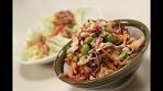 Thai Crunchy Salad with Peanut Dressing | Thai Recipes ...