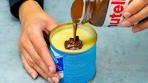 The famous cake with Nutella and condensed milk, which is ...
