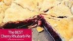 This is the BEST CHERRY RHUBARB PIE recipe!! Made with ...