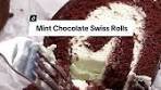 This mint chocolate Swiss roll is filled with a creme de menthe ...