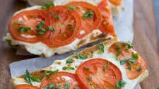 Tomato Basil Mozzarella Toasts