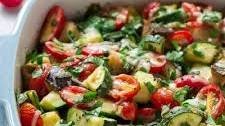 Tomato Eggplant Zucchini Bake with Garlic and Parmesan