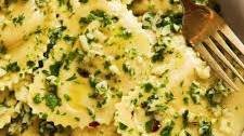 Trader Joe’s Cauliflower & Cheese Ravioli with Garlic Butter Sauce
