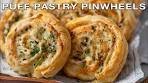 Turkey and Cheese Puff Pastry Pinwheels