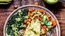 Vegan Sweet Potato Chickpea Buddha Bowl with Tofu