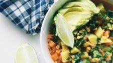 vegan sweet potato, lentil + collard greens stew