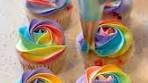 Yes, it's THAT easy to pipe perfect rainbow buttercream swirls ...