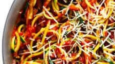 Zoodles Marinara (Zucchini Noodles with Chunky Tomato Sauce)