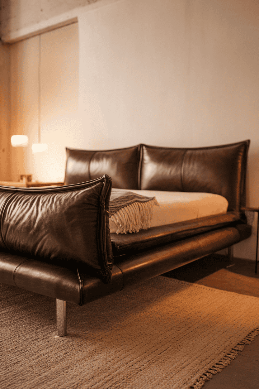Modern Leather Bed Frame