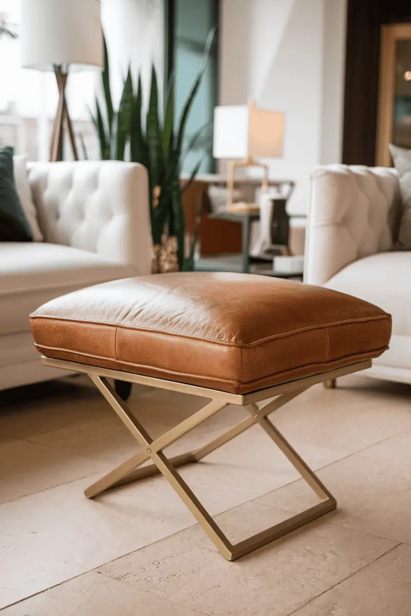 Elegant Leather Ottoman