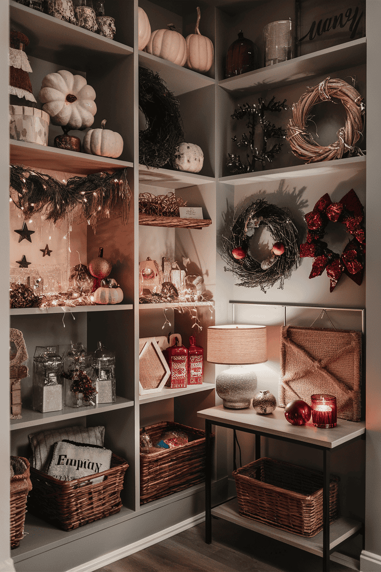 home decor storage and organization seasonal decor