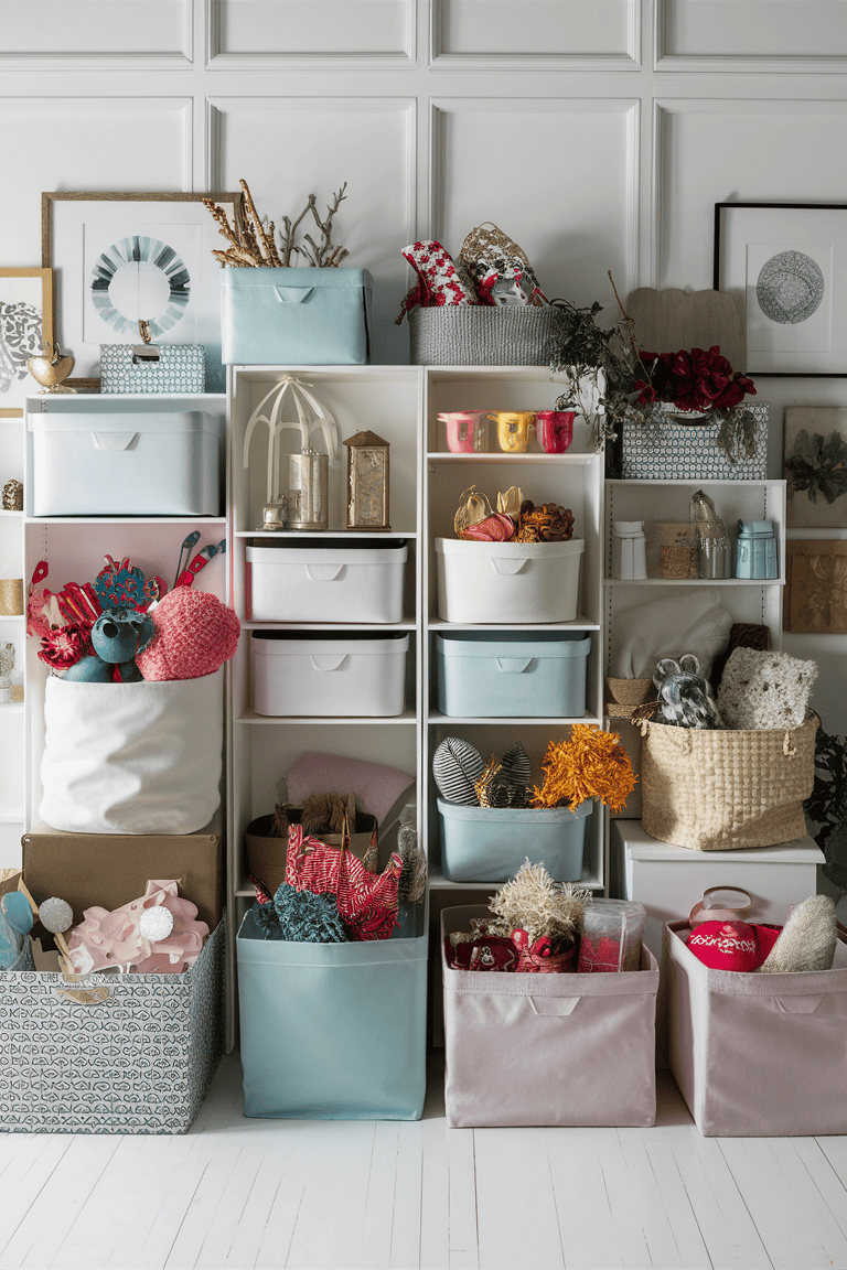 home decor storage and organization seasonal decor