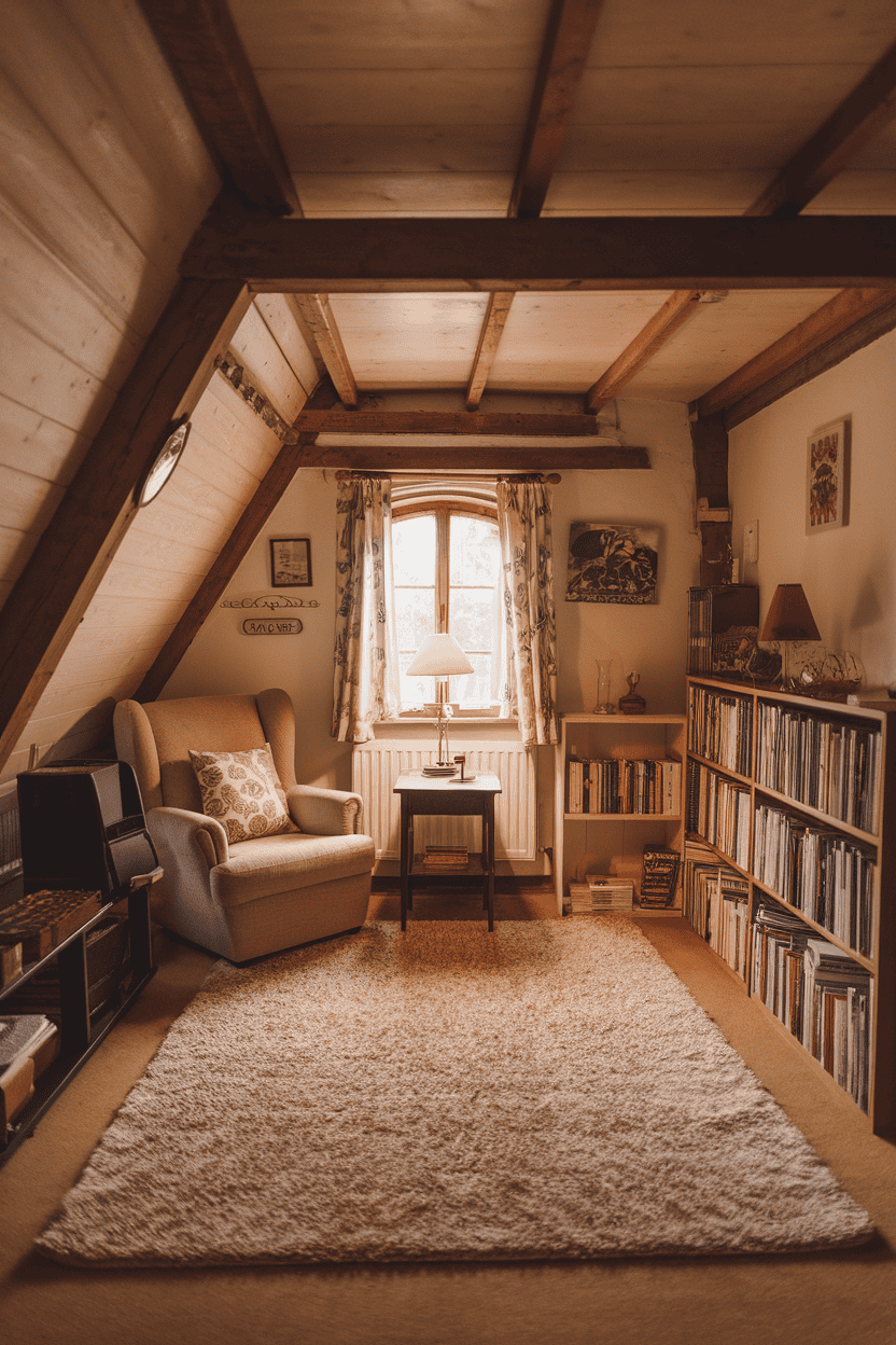 Cozy Wooden Beams and Paneling