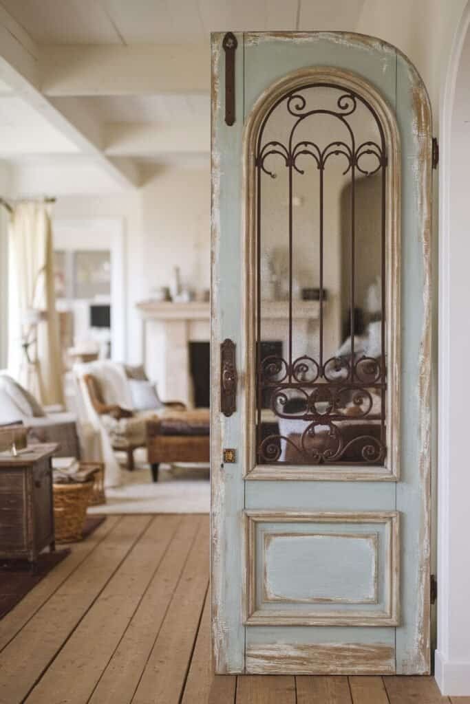 Rustic Wooden Door with Iron Accents