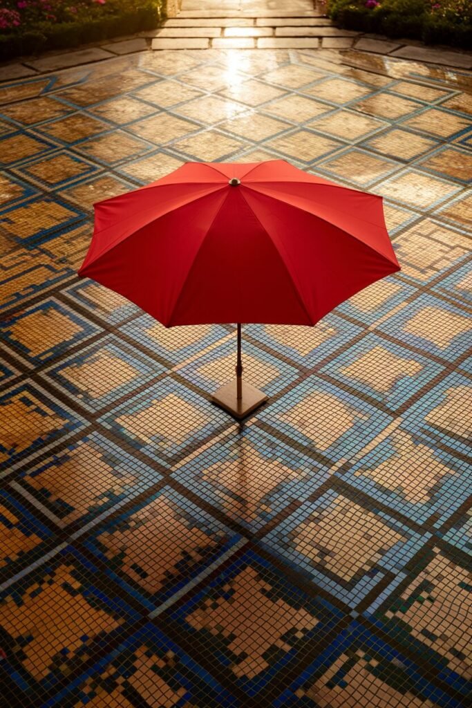 1. Mosaic Magic with a Color Pop Umbrella