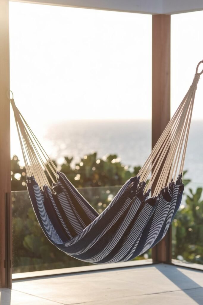 3. Nautical Chic Balcony Nook