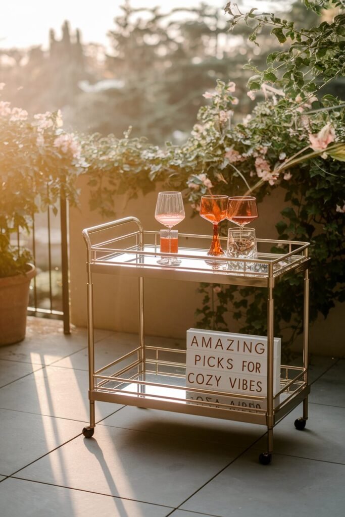 2. Sleek Modern Bar Cart