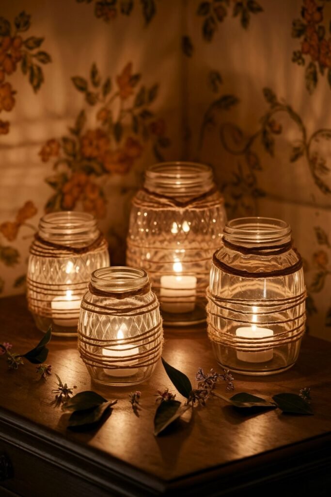 3. DIY Candle Holders from Jars 3. DIY Candle Holders from Jars
