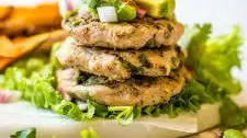 Cilantro Lime Chicken Burgers with Avocado Salsa (Paleo, Whole30) Thumbnail