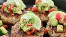 Chili Lime Chicken Burgers with Avocado Salsa Thumbnail