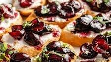 Grilled Crostini with Roasted Cherries, Ricotta & Basil Thumbnail