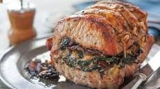 Roasted Pork Loin Stuffed with Baby Spinach, Mushrooms and Pine Nuts Thumbnail