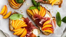 Peach, Burrata, And Proscitto Toast Thumbnail