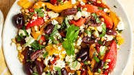 Roasted Pepper Salad with Feta, Pine Nuts & Basil Thumbnail