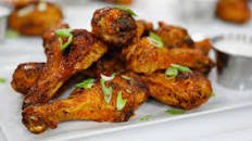 Roasted Spicy Buffalo Chicken Drumsticks Recipe Thumbnail