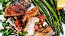 Mediterranean Grilled Pork Chops with Tomato Salad Thumbnail