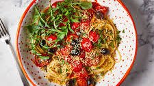 Tomato & Olive Spaghetti With Caper Crumb Thumbnail