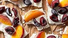 Frozen Yogurt Bark With Peaches and Cherries Thumbnail