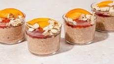 Peach Melba Overnight Oats with Strawberry Jam & Almonds Thumbnail