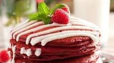 Red Velvet Pancakes with Cream Cheese Glaze {Perfect for Christmas} Thumbnail